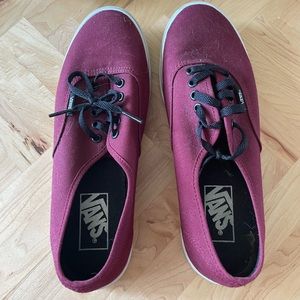 Burgundy and Black Authentic Style Vans